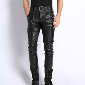 Vente flash - Pantalons en cuir pour homme, cuir véritable doux, matière confortable et durable, style classique - Product Image 1