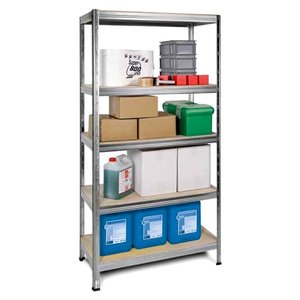 Eurostock - Kit de 5 Estantes Encajables Galvanizados E600Z175, 90x45x180cm, Unidades de Estantería - Product Image 1