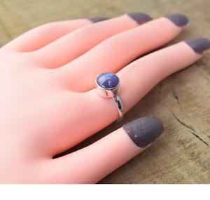 ทับทิมดาว925สเตอร์ลิงเงินพลอยกลมเครื่องประดับที่สง่างามแหวนเครื่องประดับทำด้วยมือแหวนเรียบง่ายเครื่องประดับทับทิมดาวของขวัญสำหรับเธอ - Product Image 4