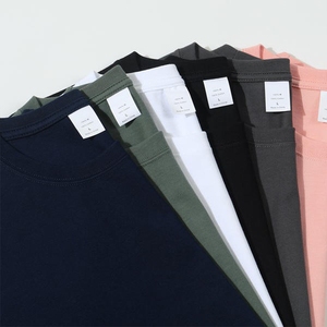 Summer Solid Color 220g 100% Cotton High Quality Custom T Shirt Unisex Men's Oversized Tshirt T-shirt for men DDP Shipping - Product Image 2