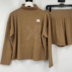 Ensemble d'été à col montant et short pour femme, tenue deux pièces en coton léger pour un style décontracté au quotidien - Product Image 5