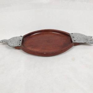 Bandeja de Madera Rústica Clásica Marrón con Asas, Bandeja Rectangular para Servir y Decorar el Hogar, la Cocina, la Oficina, Bandejas para Servir Té - Product Image 1