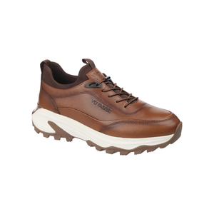 M905 Men <b>Leather</b> Casual <b>Sneakers</b> with Triangle V Logo Flat Laces Rubber Sole Low Heel Lace-Up Wholesale Export - Product Image 2