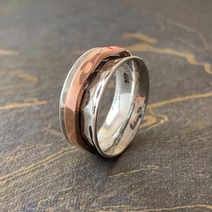 Two Tone Geometric <b>Spinner</b> <b>Ring</b> 6.0 Grams for Gift - Product Image 1