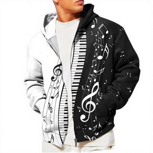 Hoodie Unisexe Hiver Tendance avec Motifs Musicaux en Relief, Vêtement en Polaire Créatif et Personnalisable pour le Streetwear - Product Image 1