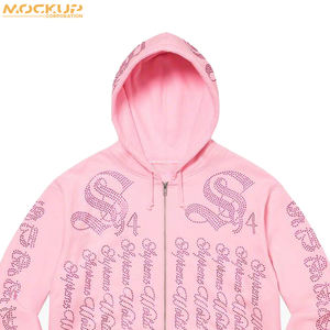 2025 nouveau strass de haute qualité pour sweat à capuche Streetwear 100% coton lourd imprimé strass sweats à capuche - Product Image 3