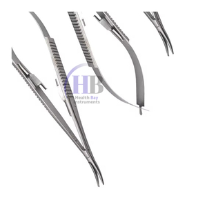 Ensemble de ciseaux porte-aiguilles Castroviejo, manche à ressort incurvé, instruments de chirurgie générale, acier inoxydable, machinerie - Product Image 4