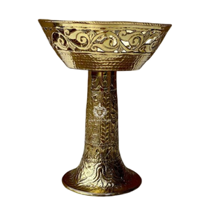 Bol de piédestal en laiton de haute qualité avec gravure polonais fini pour cuisine bol de service de table bol de vaisselle - Product Image 5