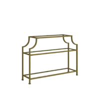 Table console en acier inoxydable de qualité supérieure avec support de rangement décoratif revêtu de poudre fini pour la décoration intérieure dans le salon ou l'entrée