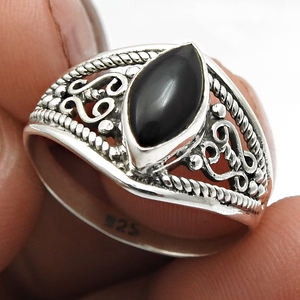 Anillo DE BODA bohemio de cuarzo ahumado de Plata de Ley 925 para hombres y mujeres, joyería fina hecha a mano, llamativos anillos elegantes de estilo Retro - Product Image 4