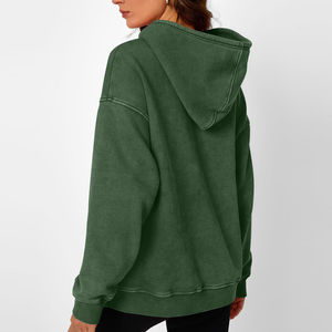 Sweats à capuche pour femmes délavés à l'acide avec couleur et logo personnalisés, tissu de qualité, sweat à capuche délavé à l'acide pour femmes pour l'hiver, prix avantageux - Product Image 3
