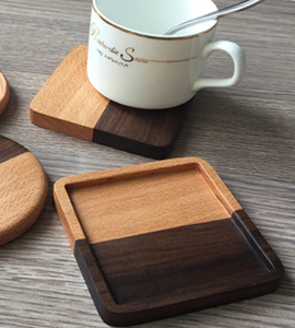 Posavasos de madera de dos tonos hechos a mano para una elegante protección para bebidas, café, té y copas de cóctel de Vietnam - Product Image 6