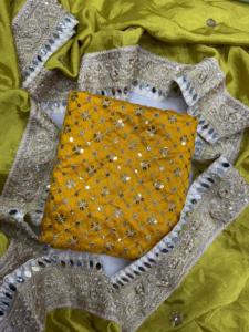 Sari de soirée pour travail intensif avec broderie de perles et de miroirs véritable, sari de Bollywood avec travail de pierres - Product Image 3