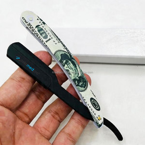 มีดโกนตรงสำหรับช่างตัดผมมืออาชีพ แบรนด์ส่วนตัว ผลิตจากสแตนเลสอย่างยั่งยืน ใบมีดเดี่ยว บรรจุภัณฑ์สีตามสั่ง - Product Image 2