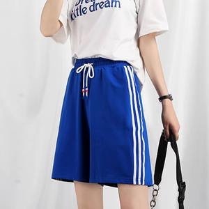 กางเกงขาสั้นผู้หญิงขาสั้นยาวถึงเข่าสีล้วนทรงหลวมทันสมัยปรับแต่งได้สำหรับฤดูร้อน - Product Image 4