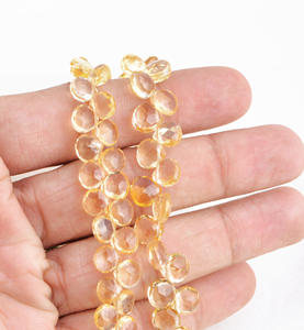 Collar de Citrino Facetado en Forma de Almendra, Piedra Preciosa Natural para la Elaboración de Joyería Fina - Product Image 6