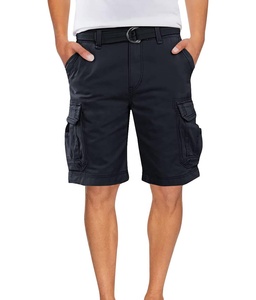 2023 pantalones cortos Cargo de lana para hombre, 100% de algodón, cintura media, entrenamiento de motorista, ropa de calle informal, bolsillos, antiarrugas, secado rápido, logotipo personalizado - Product Image 3