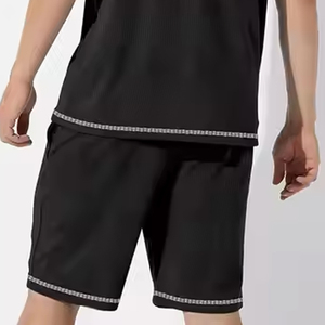 Chándal de algodón 100% de alta calidad personalizado parche bordado de gran tamaño conjuntos de 2 piezas Conjunto de camiseta y pantalones cortos para hombre - Product Image 6