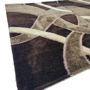 Alfombra 3D Moderna con Diseño Floral Jacquard, Tejida a Máquina, de Yute, Acolchada, de Pelo Medio, Reversible, con Base de Látex, para Sala de Estar y Uso Doméstico - Product Image 1