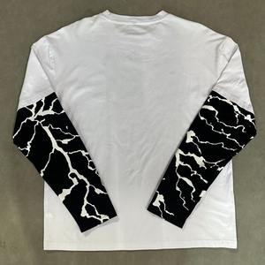 Streetwear personnalisé T-shirt en coton pour hommes impression DTG surdimensionnée à manches longues double couche col en O col rond - Product Image 2