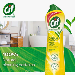 Detergentes de cocina de limpieza profunda 100% naturales de alta calidad, líquido (UI), botella de 500ML, crema CIF amarilla de limón - Product Image 4