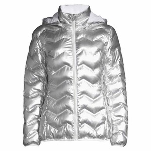 Veste bouffante coupe-vent extérieure pour les femmes avec finition brillante rembourrage à capuche épais pour la chaleur pendant la saison d'hiver - Product Image 5