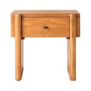 Table de chevet en bois massif avec un seul tiroir, table de chevet minimaliste moderne pour la chambre à coucher - Product Image 1