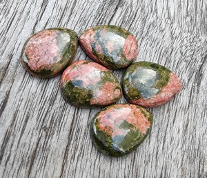 Lavira Unakite collar AAA + CALIDAD Natural Multicolor forma de pera cabujón terceros certificado origen estadounidense piedra preciosa suelta - Product Image 3