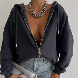 Nouvelle Arrivée – Sweat à Capuche Décontracté pour Femme en Mélange de Coton et Polaire Respirant, Imprimé Carreaux Hiver, Confortable avec Fermeture Éclair sur le Devant - Product Image 1