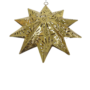 Precios al por mayor Estrella colgante de metal Lámina plateada Color Tamaño mediano Decoración para colgar en la pared Hecho a mano a granel - Product Image 6