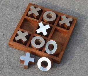 เกมติ๊กแท็กโทไม้ธรรมชาติสุดหรูทันสมัย เกมหมากรุกไม้ Xo แบบเฉพาะตัว คุณภาพดี ผลิตด้วยมือโดยผู้ผลิต - Product Image 4