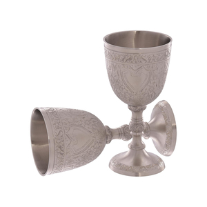 Premium Silver Plated Brass <b>Goblet</b> Cup Vintage Engraved Chalice | Party Wedding Tableware Decorative Drinkware Elegant Durable - Product Image 2