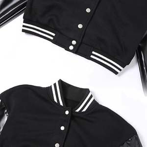 แจ็กเก็ตเลตเตอร์แมนสำหรับผู้หญิงแจ็กเก็ตเบสบอลลำลองสำหรับฤดูหนาวแขนหนัง - Product Image 5