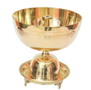 Tres hojas Akhand Jyoti Diya en latón, último diseño Religuous Jyoti Diya para Pooja a precio de mayorista, directo de fábrica - Product Image 2