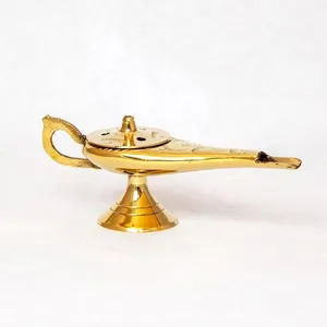 Латунная маленькая лампа Аладдина с золотой отделкой, винтажная королевская лампа Аладдина Чирага для украшения, лидер продаж, товар для продажи