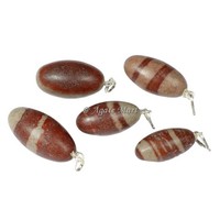 Pendentif en agate sculptée Narmada Shiva Lingam Feng Shui, bijoux en cristal pour femmes, classique, enroulé de fil d'argent