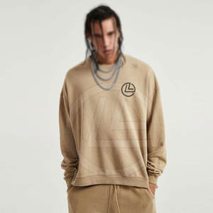 Elegante conjunto de chándal de gran tamaño para hombres con Sudadera con capucha de ajuste ancho y pantalones de Jogger cónicos, ropa de calle para hombres, conjunto holgado - Product Image 4