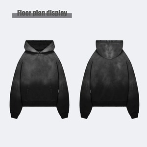 Custom 500gsm Oversized Heavy Weight 100% Cotton Hoodie Latest <b>Vintage</b> Acid Washed Streetwear Plus Size for Winter <b>Tracksuits</b> - Product Image 2