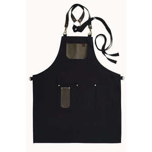 Tablier en jean noir foncé de haute qualité, réutilisable, imperméable, en coton, accessoire de cuisine et de restaurant, broderie pour le nettoyage et le jardinage - Product Image 2