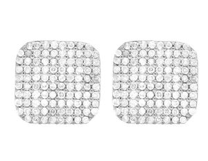 Exclusive Elegant <b>Square</b> Shape Cluster <b>Earrings</b> in 10K Gold with Lab Grown <b>Diamonds</b> Jewelry Perfect for Weddings and Gifts - Product Image 1