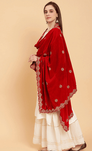 Của phụ nữ nhung dupattas gương làm việc thêu cutwork biên giới chất lượng cao đa chức năng thoáng khí giá cả cạnh tranh khăn choàng - Product Image 3