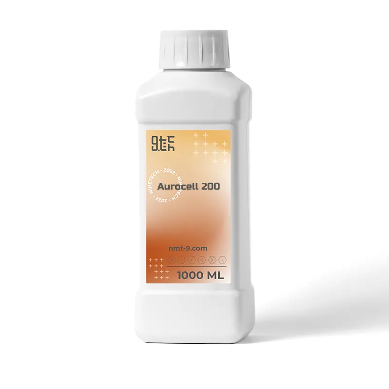 Aurocell 200 - Innovative Colloid Solution of Gold Nanoparticles Coated w/Collagen, Scope of application: Medicine & Cosmetic,