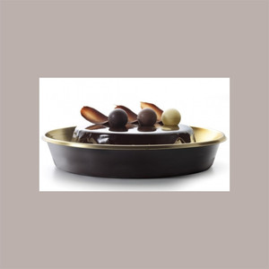 10-Bandeja Dorada Marrón Decorativa Charlotte Tiramisu Baba Profitterol 22 cm para Presentación y Almacenamiento - Product Image 2