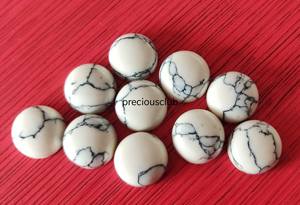 Cabochon rond en howlite blanche naturelle de 3 mm à 10 mm, qualité AAA - Product Image 2