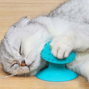 Juguete Ecológico para Gatos en Forma de Hongo de TPR, Tipo Ventosa, Rascador, Interactivo, Giratorio, Cepillo de Masaje para el Cuidado de Mascotas - Product Image 3