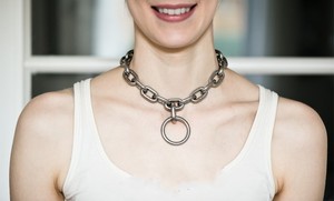 Collier en chaîne robuste en acier inoxydable avec cadenas et clé, métal de qualité 304 pour les contraintes BDSM, accessoires coquins - Product Image 2