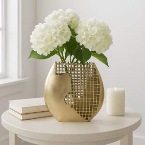 Florero Decorativo de Mesa, Portátil, Brillante, de Aluminio Hecho a Mano, Estilo Contemporáneo y Glamuroso, para Bodas o Fiestas de Cumpleaños - Product Image 3