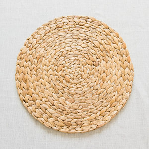 Plato de agua Natural hecho a mano, mantel de mesa tejido redondo de bambú, 100% - Product Image 3