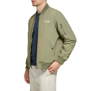Vestes bomber en satin de polyester avec logo personnalisé, vêtements pour hommes, vestes pour hommes de la rue principale, service OEM du Pakistan, décontracté - Product Image 4