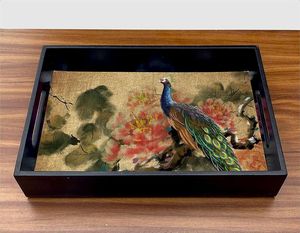 Ensemble de trois plateaux de service rectangulaires en MDF à impression personnalisée ensemble de plateaux de cuisine OEM ODM pour le petit déjeuner ou le dîner - Product Image 4